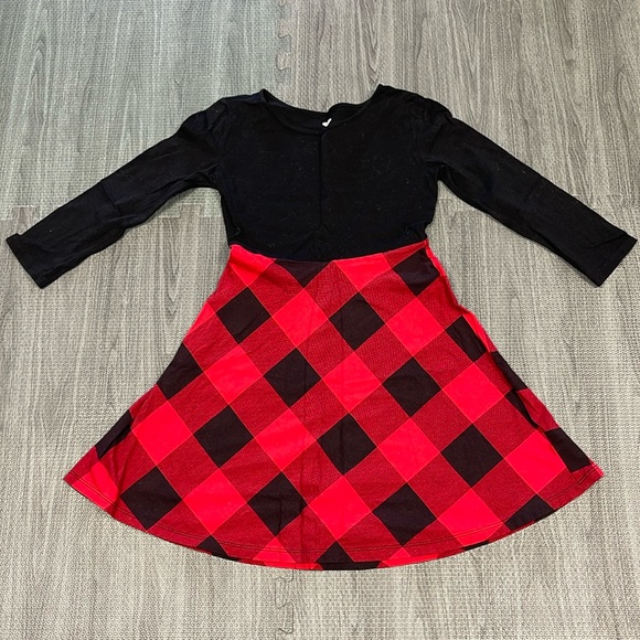 Old Navy Other - Old Navy Girls Long Sleeve Dress, Black & Red Plaid - Big Girls Size M